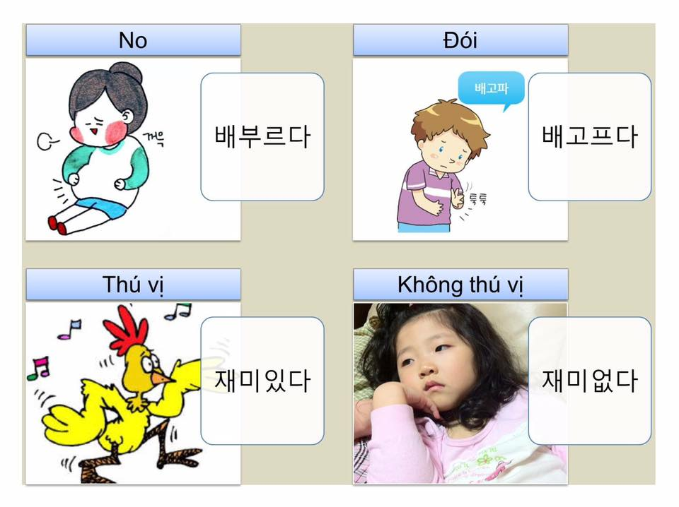 Học từ vựng tiếng Hàn theo cặp từ